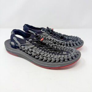 KEEN Uneek 2-Cord Sandals Men's 11 Gray/Black Slip-On Bungee Hiking Water